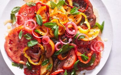 Salada de Pimento, Tomate e Hortelã